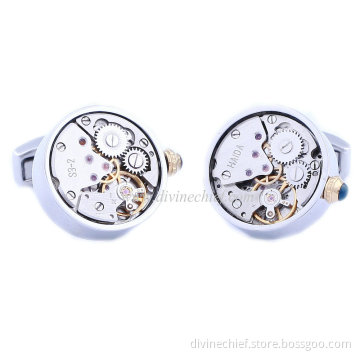 China Wholesale Bulk Cufflinks for Many occassions, Stainless Steel Menchanical Watch Cufflinks